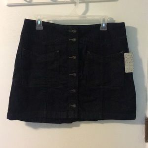 Free People Button Up Denim Skirt